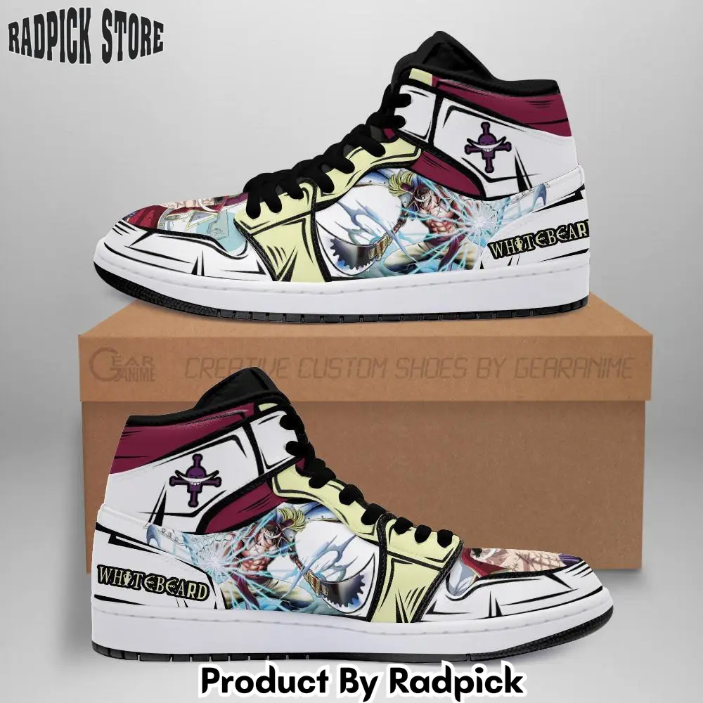 Whitebeard air jordan high top sneakers anime gura gura no mi mn08  rp0357377